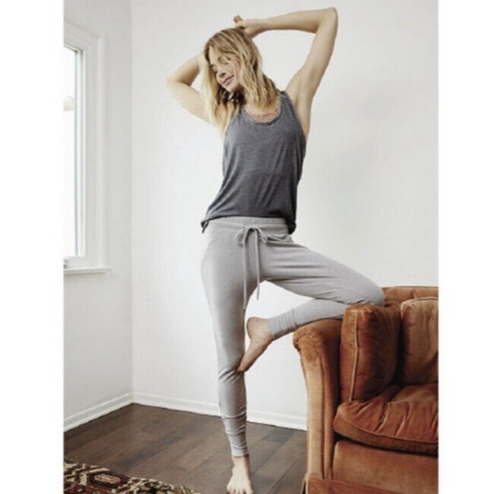 Free People FP Movement High Rise Sunny Skinny Sweatpant Jogger Heathered Gray S - Picture 4 of 12